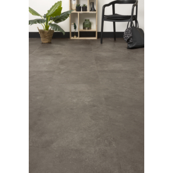Bruynzeel click PVC Vlieland tegel XL donkergrijs betonlook