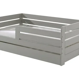 Cama Vipack Ted 70X140 com Estrado de Molas e Gaveta Cinzento PETITS-MEUBLES Cama Vipack Ted 70X140 com Estrado de Molas e Gaveta Cinzento PETITS-MEUBLES