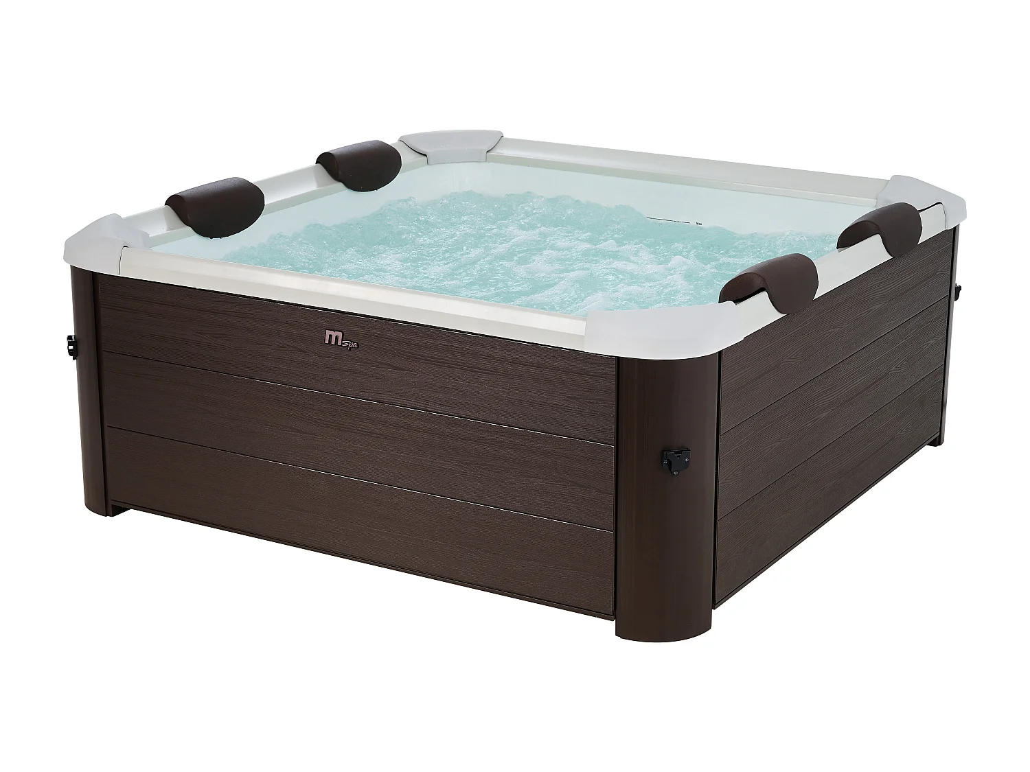 Bruine halfharde spa met 6 plaatsen, 120 stralen, L160 x B160 x H65 cm, MAKEMO van MSPA