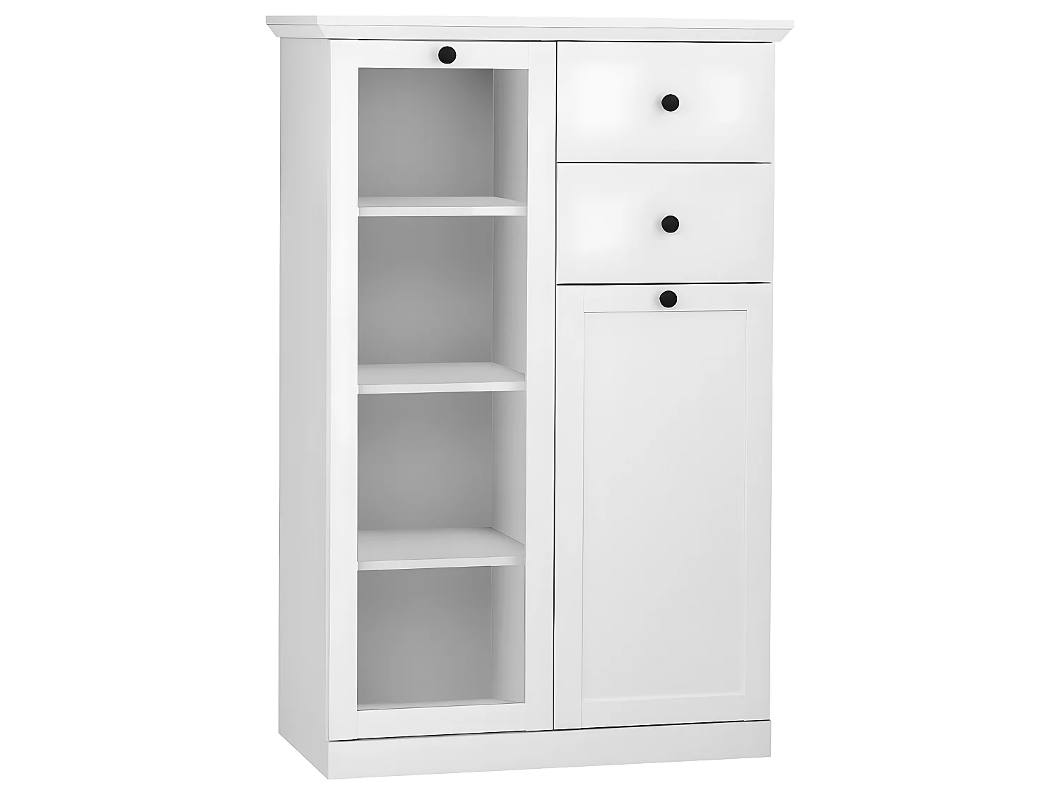BrandsonBaxter vitrinekast 81 x 129 cm 2 deuren, 2 laden wit.