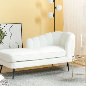 Chaise longue bouclé off-white rechtszijdig ALLIER Chaise longue bouclé off-white rechtszijdig ALLIER