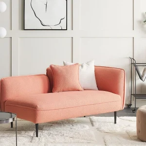 Chaise longue bouclé roze rechtszijdig CHEVANNES Chaise longue bouclé roze rechtszijdig CHEVANNES