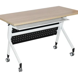 Bureau met wielen – kantelbaar tafelblad – eiken & wit – MARCO Bureau met wielen – kantelbaar tafelblad – eiken & wit – MARCO
