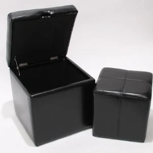 Carrara kruk (set van 2),  zwart