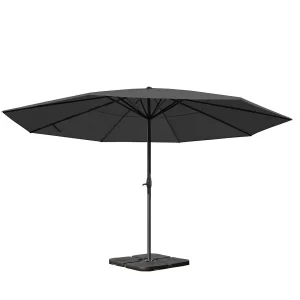 Carpi Pro parasol Ø 5m, antraciet met voet Carpi Pro parasol Ø 5m, antraciet met voet