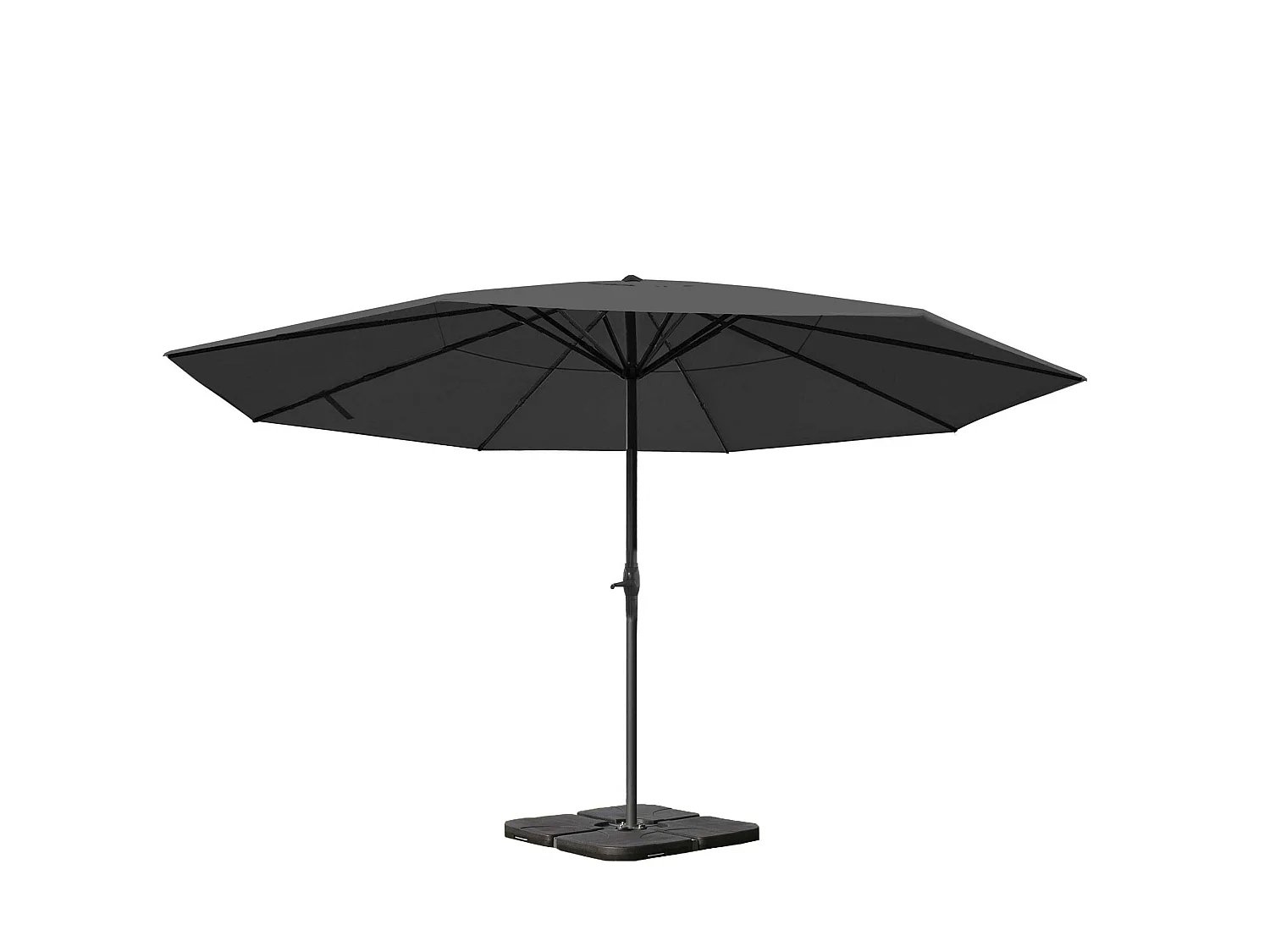 Carpi Pro parasol Ø 5m, antraciet met voet