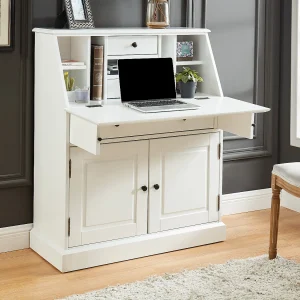 Secrétaire CLEORE – Style Charme – Pin & MDF – Blanc Secrétaire CLEORE – Style Charme – Pin & MDF – Blanc