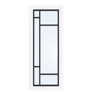 Arne & Bodil binnendeur ABD500 blank glas – extra wit afgelakt – glaslat diep zwart