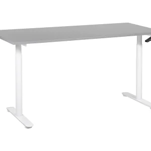 Bureau handmatig verstelbaar grijs/wit 160 x 72 cm DESTINAS Bureau handmatig verstelbaar grijs/wit 160 x 72 cm DESTINAS