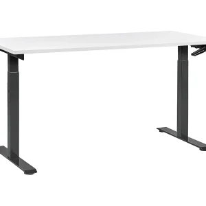 Bureau handmatig verstelbaar wit/zwart 160 x 72 cm DESTINES Bureau handmatig verstelbaar wit/zwart 160 x 72 cm DESTINES