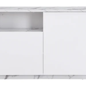 Centraal keukeneiland met 2 deuren en 1 nis van mdf – Marmereffect – CORELINA Centraal keukeneiland met 2 deuren en 1 nis van mdf – Marmereffect – CORELINA
