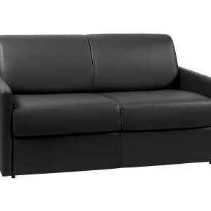 Slaapbank express zwart kunstleder traagschuim zitting 120 cm matras 14 cm CALIFE Slaapbank express zwart kunstleder traagschuim zitting 120 cm matras 14 cm CALIFE