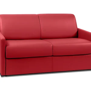 Slaapbank express rood kunstleer traagschuim zitting 120 cm matras 18 cm CALIFE Slaapbank express rood kunstleer traagschuim zitting 120 cm matras 18 cm CALIFE