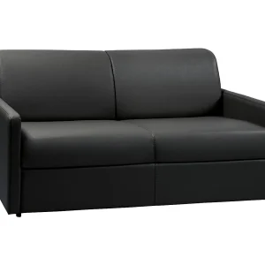 Slaapbank express zwarte kunstleder traagschuim zitting 140 cm matras 18 cm CALIFE Slaapbank express zwarte kunstleder traagschuim zitting 140 cm matras 18 cm CALIFE