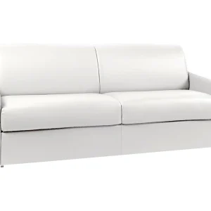 Slaapbank express wit kunstleer traagschuim zitting 160 cm matras 18 cm CALIFE Slaapbank express wit kunstleer traagschuim zitting 160 cm matras 18 cm CALIFE