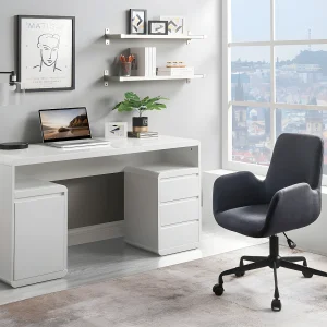 Bureau met opbergruimte 3 laden SERGUEI – Wit gelakt MDF