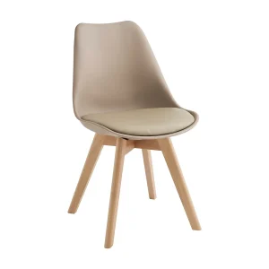 Carlotta Chaise en polypropylène éco-cuir beige 4 pcs