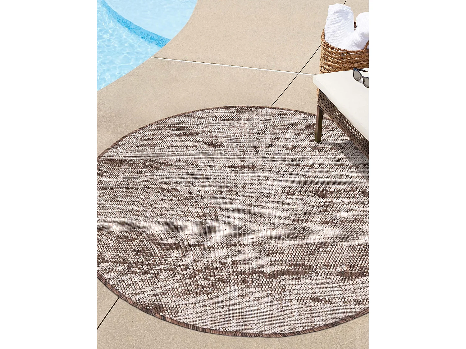 Buitenkleed - 122x122 - Bruin - Tulum Modern