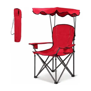 Chaise de CamBoisg avec Parasol/Chaise de Plage Pliante avec Porte-gobelet,Accoudoirs Portable 120 KG pour Plage,Pêche Rouge Chaise de CamBoisg avec Parasol/Chaise de Plage Pliante avec Porte-gobelet,Accoudoirs Portable 120 KG pour Plage,Pêche Rouge