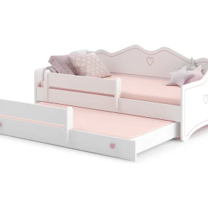 Cama dupla 160 x 80 com colchões e estrados incluídos Kobi Emma Pink Cama dupla 160 x 80 com colchões e estrados incluídos Kobi Emma Pink