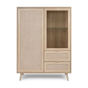 Buffetkast met 2 Deuren 2 Laden H139 cm – Rotanprint – Bali Buffetkast met 2 Deuren 2 Laden H139 cm – Rotanprint – Bali