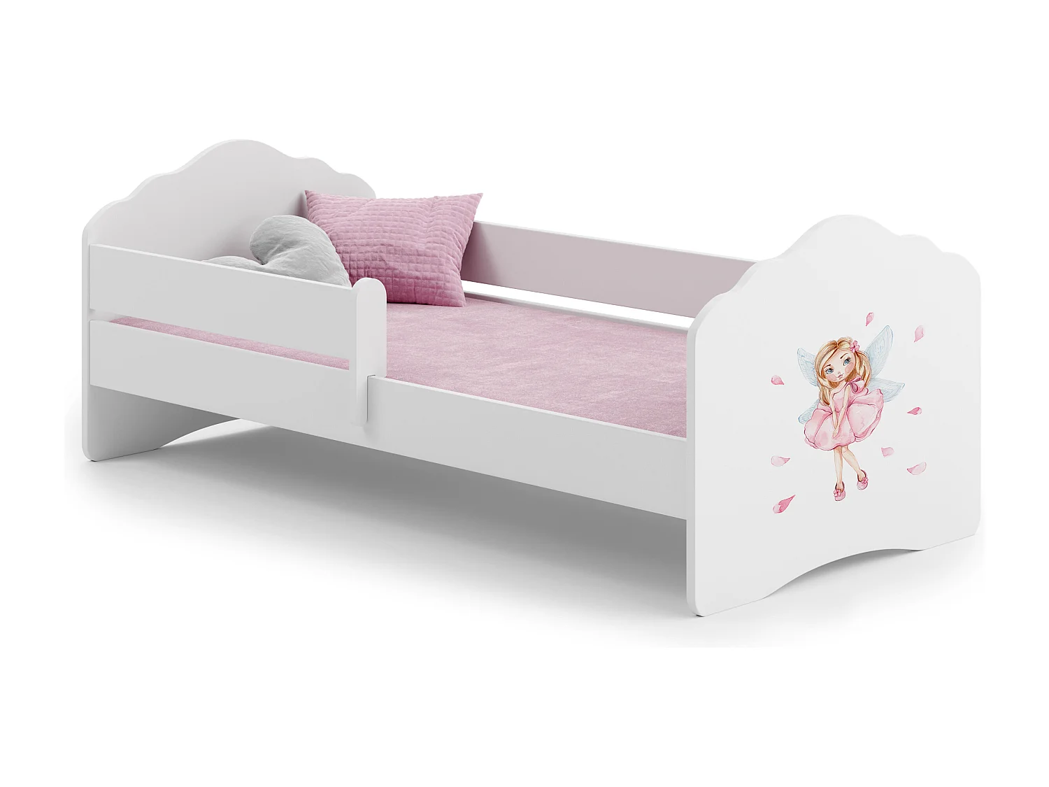 Cama de criança 140 x 70 colchão e estrado incluídos Kobi Wave Girl with wings