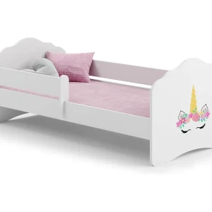 Cama de criança 140 x 70 colchão e estrado incluídos Kobi Wave Unicorn horn Cama de criança 140 x 70 colchão e estrado incluídos Kobi Wave Unicorn horn