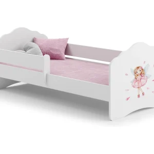 Cama de criança 160 x 80 colchão e estrado incluídos Kobi Wave Girl with wings