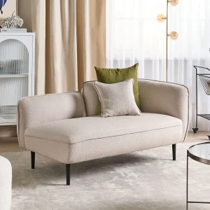 Chaise longue bouclé lichtbeige CHEVANNES Chaise longue bouclé lichtbeige CHEVANNES
