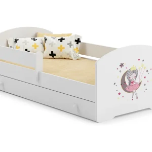 Cama de criança 140 x 70 com gaveta, colchão e estrado incluídos Kobi Luk Sleeping Princess