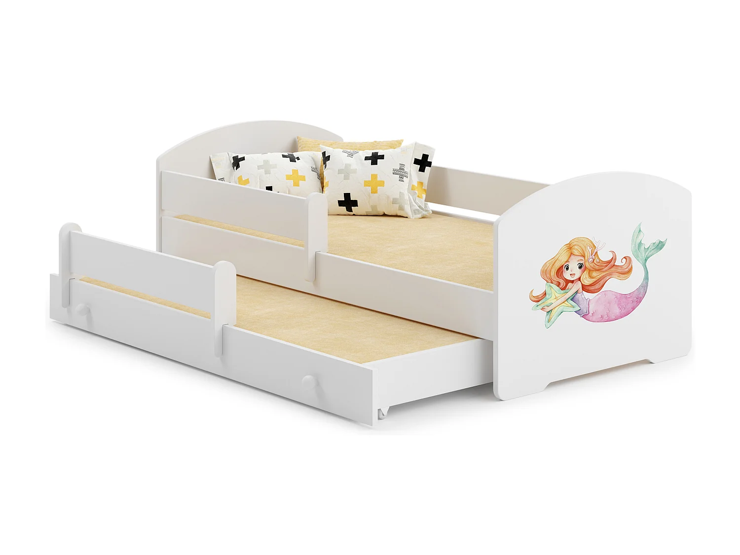 Cama dupla 160 x 80 com colchões e estrados incluídos Kobi Luk Mermaid
