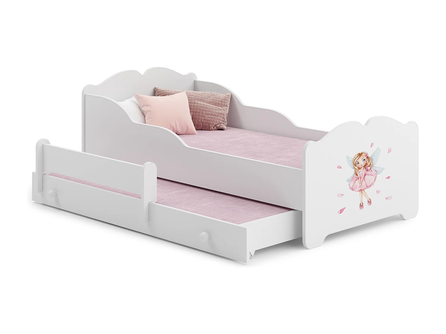 Cama dupla 160 x 80 com colchões e estrados incluídos Kobi Anna Girl with Wings