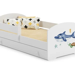 Cama de criança 160 x 80 com gaveta, colchão e estrado incluídos Kobi Luk Shark Cama de criança 160 x 80 com gaveta, colchão e estrado incluídos Kobi Luk Shark