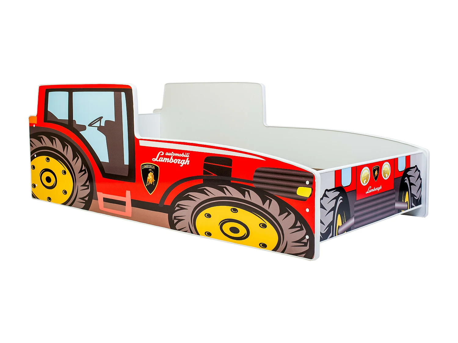 Cama de criança com colchão e estrado incluídos 160 x 80 Kobi Tractor Red