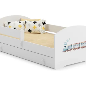 Cama de criança 160 x 80 com gaveta, colchão e estrado incluídos Kobi Luk Train Cama de criança 160 x 80 com gaveta, colchão e estrado incluídos Kobi Luk Train