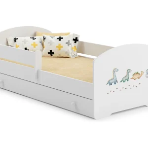 Cama de criança 160 x 80 com gaveta, colchão e estrado incluídos Kobi Luk Dinosaurs Cama de criança 160 x 80 com gaveta, colchão e estrado incluídos Kobi Luk Dinosaurs