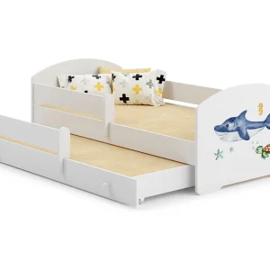 Cama dupla 160 x 80 com colchões e estrados incluídos Kobi Luk Shark Cama dupla 160 x 80 com colchões e estrados incluídos Kobi Luk Shark