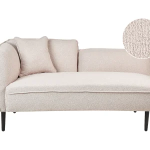 Chaise longue linkszijdig bouclé lichtbeige CHEVANNES Chaise longue linkszijdig bouclé lichtbeige CHEVANNES
