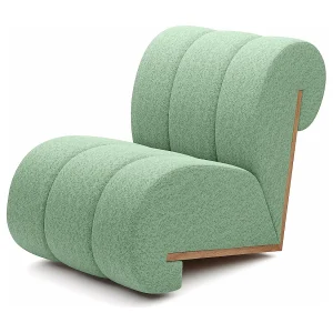 CATCH ME fauteuil, Comfortabele bekleding, 3D stof, Hoge weerstand, Houten details, Lichtgroene kleur CATCH ME fauteuil, Comfortabele bekleding, 3D stof, Hoge weerstand, Houten details, Lichtgroene kleur