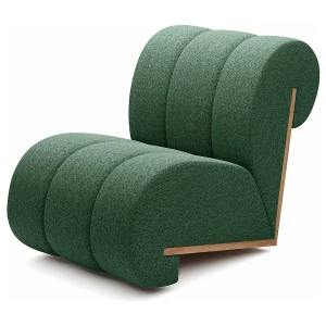 CATCH ME fauteuil, Comfortabele bekleding, 3D stof, Hoge weerstand, Houten details, Groene kleur CATCH ME fauteuil, Comfortabele bekleding, 3D stof, Hoge weerstand, Houten details, Groene kleur