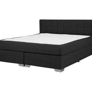 Boxspring stof zwart 140 x 200 cm ADMIRAL