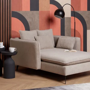Chaise longue stof taupe CHARMES Chaise longue stof taupe CHARMES