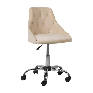 Bureaustoel fluweel beige PARRISH