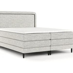 Boxspringbed met hoofdeinde van geweven stof – Dove – matras en dekmatras – 140×200 cm – lichtgrijs Boxspringbed met hoofdeinde van geweven stof – Dove – matras en dekmatras – 140×200 cm – lichtgrijs