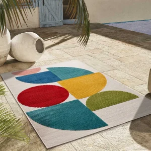 Buitentapijt – geometrisch met reliëf – veelkleurig – 80×150 cm – MILA Buitentapijt – geometrisch met reliëf – veelkleurig – 80×150 cm – MILA