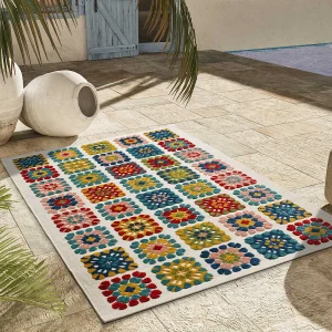 Buitentapijt – geometrisch met reliëf – veelkleurig – 160×230 cm – MILA Buitentapijt – geometrisch met reliëf – veelkleurig – 160×230 cm – MILA