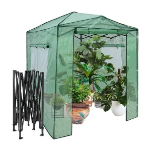 Broeikas foliekas, 180 x 250 x 230 cm, broeikas met oprolbare deur en 2 ramen, tomatenhuis met PE roosterfolie, plantenhuis tomaten, folietent, groenSF5785S Broeikas foliekas, 180 x 250 x 230 cm, broeikas met oprolbare deur en 2 ramen, tomatenhuis met PE roosterfolie, plantenhuis tomaten, folietent, groenSF5785S