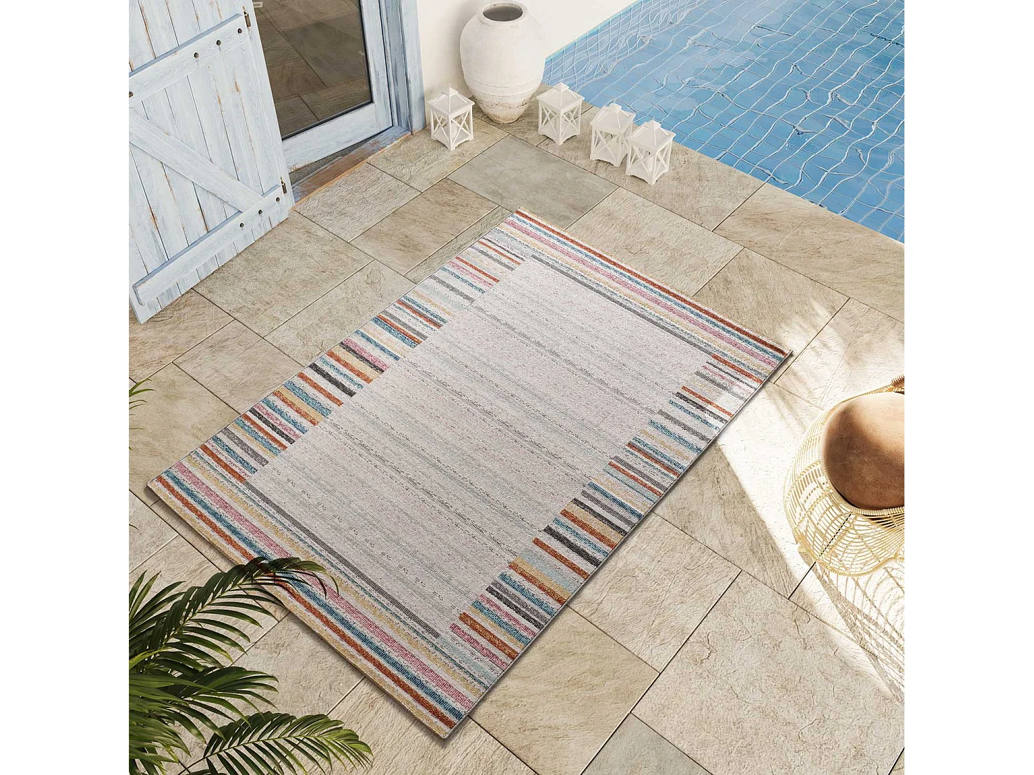 Buitentapijt - geometrisch - veelkleurig - 120x170 cm - SAMARA
