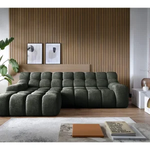 CAMPILE hoekbank met elektrisch verstelbare zitting, verstelbare hoofdsteunen, linker opstelling, 288x119x85 cm, kleur groen CAMPILE hoekbank met elektrisch verstelbare zitting, verstelbare hoofdsteunen, linker opstelling, 288x119x85 cm, kleur groen