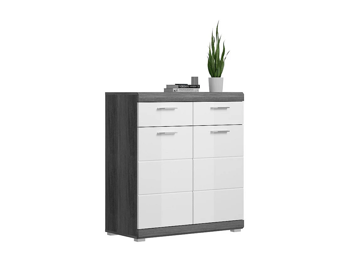 Buffet SCOTT – Hoogglans wit – 2 deuren, 2 laden – Staand